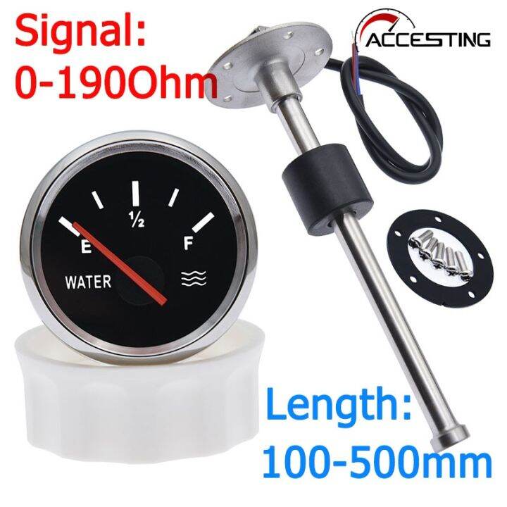 52MM Water Level Gauge With 100-500MM Water Level Sensor 0-190ohm Water ...