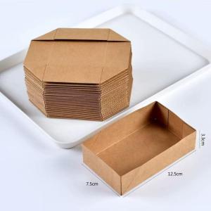 Disposable Foldable Kraft Paper Fries Box For Fried Burgers Chicken Nuggets Fried Food Containers