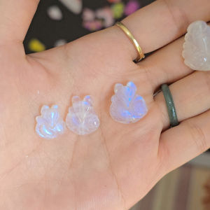 Q2006 Hồ ly phượng - chúa Moonstone đá mặt trăng sẵn lỗ 2li xâu vòng cáp mix vòng hạt cho mệnh Kim và Thuỷ - Phong Thuỷ TUDO