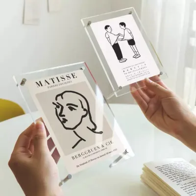 [SG] Clear Photo Frame High Transparency Acrylic Frame 4R 5R 6R 8R A4 Photocard Display Desktop Polaroid Frame Picture