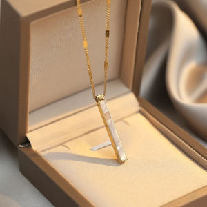 Frascati New Titanium Steel Color Fast Chain Shell Long Pendant Necklace For Women Fashion Luxury Girls Clavicle Chain Jewelry