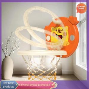Graceful 1 Set Athletic Cartoon Animal Basketball Board Foldable With Mini Ball Basketball Training Toy For Kids Hanging Mini Basketball Hoop