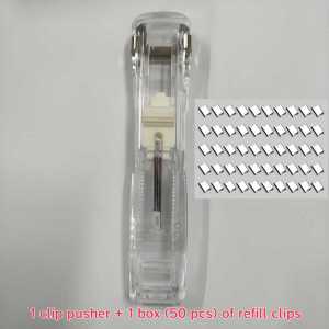 Portable Push Clamp Paper Binder Reusable Environmentally Friendly Folder Stapler Office Supplies