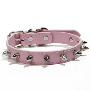MARINI Small Medium Dogs Adjustable PU Leather Anti-Bite Pet Collar Dog Collars Neck Strap