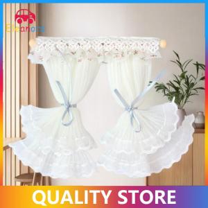 [Eleanor] 1 12 Dollhouse Lace Curtains Model Dollhouse Bedroom Living Room Decoration Dolls House Furniture Accessories Micro Scene Decor