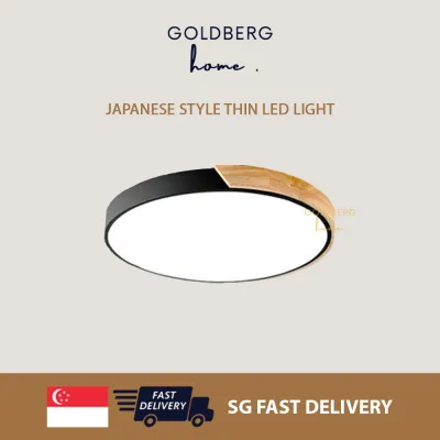 Tami Nordic 24W 36W 48W 23/30/40/50 CM LED Ceiling Light - Black White - Wood Frame | Goldberg Home