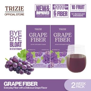 TRIZIE Grape Fiber 2 Week (14 sachets x 10g) [Gentle Detox Fiber Drink for Weight Loss with Psyllium Husk Fiber Acai Prune Maqui Berry 0% Sugar]