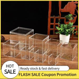 🚗🛵 Rõ ràng Acrylic vuông Cube hộp có nắp đậy bền Kẹo hộp nhiều sử dụng trong suốt trường hợp tổ chức container