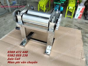 Máy cán mực khô cá khô quay tay lô bọc inox dài 17cm