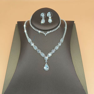 Christmas gift 【AYLMER】 Womens Fashion Claw Chain Cutout Necklace Earrings Jewelry Set Bridal Jewelry Jewelry Wedding Party Holiday Gift