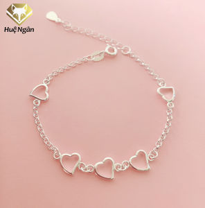 Lắc tay bạc Ý S925 Huệ Ngân - Trái tim xinh SL0104