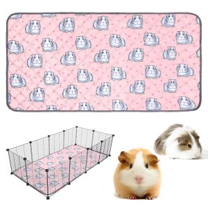 INVADER Reusable Guinea Pig Cage Mat Super Absorbent Washable Small Pet Bedding Waterproof Non-Slip Mat for Guinea Pigs Small Animals