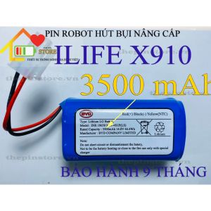 (DUNG LƯỢNG 3500 MAH ) PIN ROBOT HÚT BỤI ILIFE X910 NÂNG CẤP CHÍNH HÃNG LG ( BẢO HÀNH 9 THÁNG)