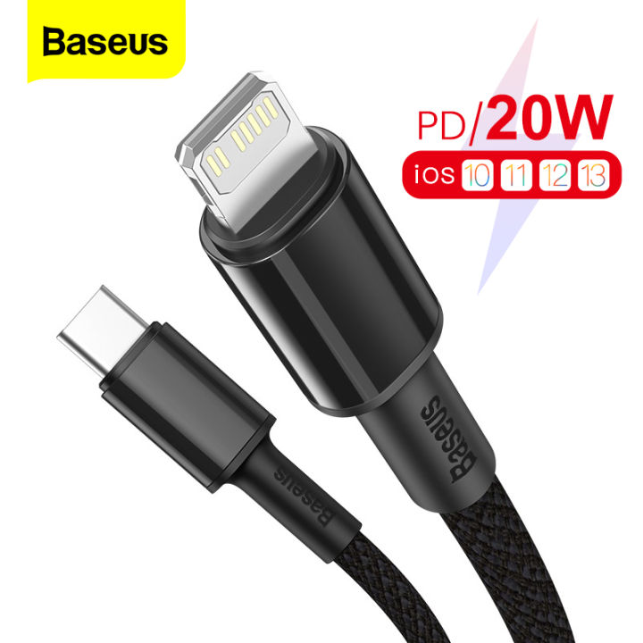 Baseus Type C to lighting Cable PD 20W Fast Charing For iPhone 12 Pro Max  11 Xs X USB Type-C Cable For iPad Air 2020 USB C Cable Data Wire for Phone