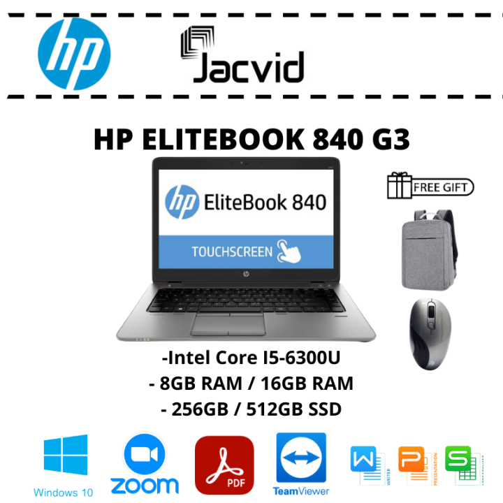 HP ELITEBOOK 840 G3 WITH TOUCHSCREEN (I5-6TH 8GB RAM 16GB RAM