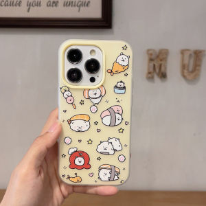 หมีการ์ตูนที่ดูขี้เหร่ เคสเจลลี่ 2-in-1 สำหรับ iPhone 11 12 13 14 15 16 Pro Max Plus ปกป้องกันตกหล่นสำหรับเคส iPhone 13