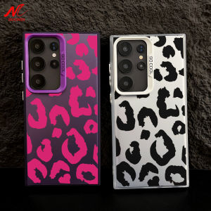 For Samsung S25 Ultra Case Leopard Print Electroplate Silver IMD Case for Galaxy S24 Ultra S23 FE S22 S21 Plus A55 A16 A56 Cover