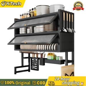 【Vktech】 Double Layer Kitchen Sink Storage Rack Countertop Dish Drain Rack Detachable Bowl Storage Organizer Household Kitchen Accessories