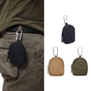 NAELIN Mini Túi đựng chìa khóa Màu đơn sắc có móc khóa Ví đựng chìa khóa Di động Kho lưu trữ tiền xu Ví đựng tiền xu Ngoài trời