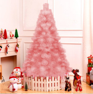 Newest 4ft/5ft/6ft/7ft Christmas Tree/ Pink Christmas Tree Pine needle tree with Metal Stand (Pink)