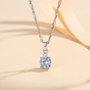 Y193 Kalung Wanita Titanium Lapis Emas Liontin Permata Rose Gold Kalung Titanium Anti Karat Liontin