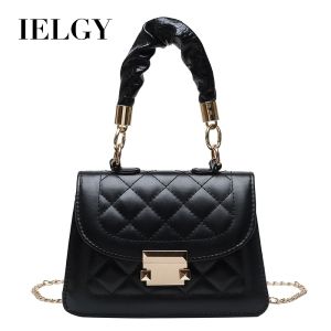 IELGY Diamond embroidered thread fold chain small square bag womens single shoulder bag diagonal bag