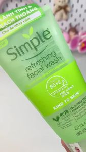 Combo 2 sữa rửa mặt Simple cho da nhạy cảm 150ml Refreshing Facial Wash Gel sạch thoáng lành tính