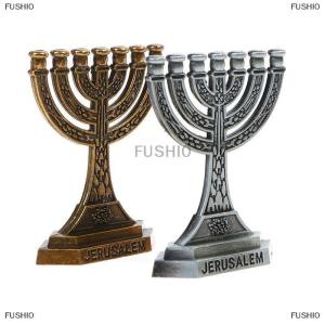 [COD] FUSHI0 7 Branch Candle Holder Jewish Menorah Candle-holder Relic Ornament