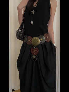 Retro Disc Body Chain for Dress Stage Dancing for Women Girls Grunge Stylish Belt Hot Girl for Music Festival