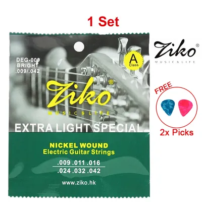 ZIKO ( .009 ~ .042) DEG-009 Electric Guitar String Full Set Original | Dawai Tali Senar Gitar Elektrik Full Set + FREE Gitar Pick Electric Guitar