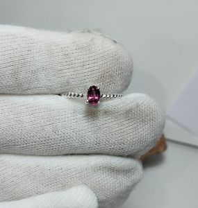 T83แหวนเงินแท้พลอยโรโดไลต์พร้อมส่ง