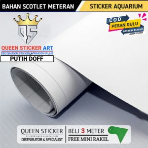 stiker aquarium/ stiker background aquarium putih hitam biru dof glossy mengkilap