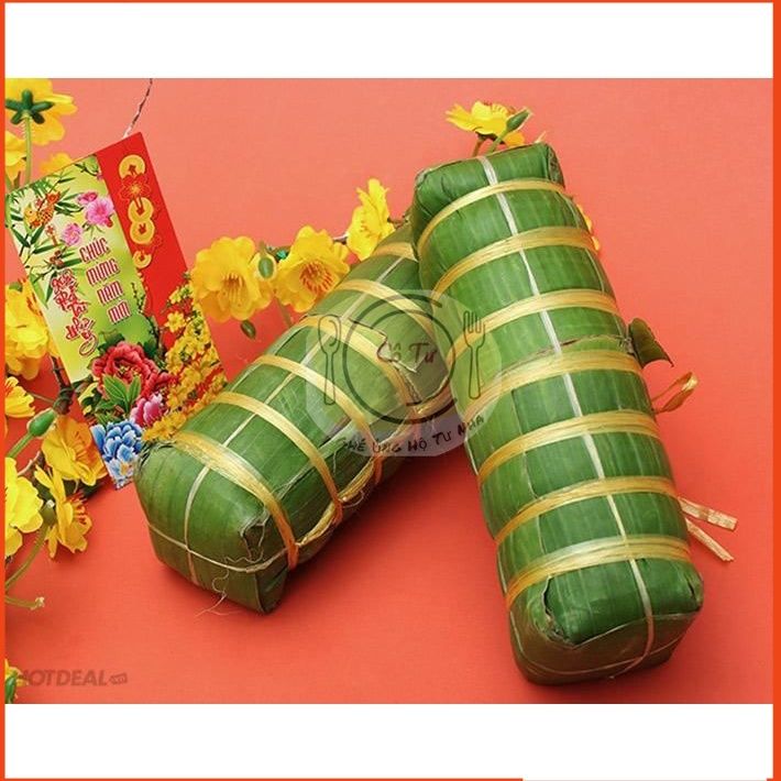 2 cây bánh tét không nhân Bình định (mỗi cây 0.9kg có hút chân không có ...