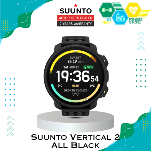 Suunto Vertical 2 All Black Stainless Steel - GPS Adventure Watch for Hiking & Trail Running