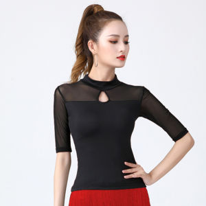 11.11  Latin Top Women Dance Basic Top Training Suit Girl Dancewear Ballroom Samba Tango Flamengo Dancing Practice T-shirt Costume h261016