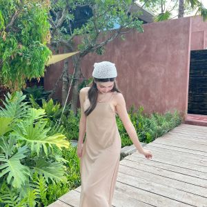 🌈 MesubShop 🌈 เดรสสายเดี่ยว ผ้าบับเบิ้ล โชว์หลังน่าร้กๆ มีเชือกผูกหลัง สายคาเฟ่สายชิว  สาวหวานเว่อร์ แม๊กซี่เดรส รุ่น เจ้าหญิง