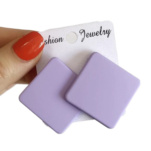 Fashion Geometric Shaped Studs Earrings Candy Color Ear Rings for Women Girls Elegant Party Wear Ear Accessories