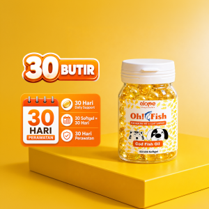 OH FISH! COD OIL MINYAK IKAN VITAMIN BULU HEWAN KUCING ANJING 100BUTIR elope