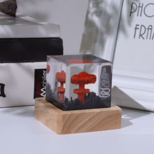 JIJES 5cm Cube Mushroom Cloud Lamp Resin Rechargeable Table Lamp  Room Decor Handmade 3D Night Light Bedroom