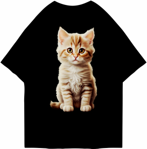 Kaos Oversized CAT HD Gambar Depan Belakang Kaos Oversize Wanita/Pria