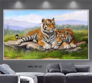 Tranh gạch 3d hổ trang trí