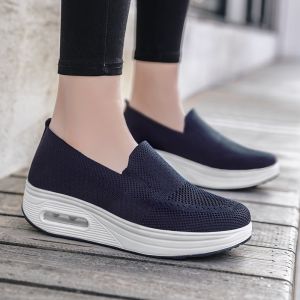 Korean Fashion 2023 New Women It Goes With Everything One Pedal Shoes Slip On Slimming Rubber Breathable Lady Plus Sneaker Lightweight  Plain Breathable Comfortable Sport Running Flat Shoe 04