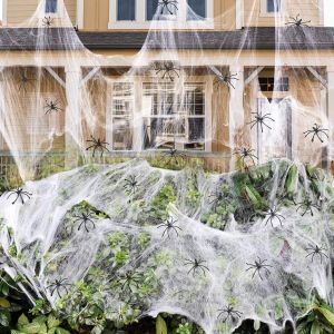 Halloween Decoration Artificial Spider Web Scary Party Scene Props White Stretchy Cobweb Horror House Home Decor Accessories