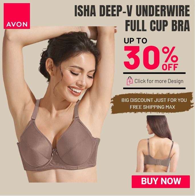 Avon Official Store Isha Deep-V Super Value Bra for Women Underwire Full  Cup 3-Hook Adjustable Brassiere: Stay Sexy, Comfortable & Cool in our  Breathable, Soft & Light Underwear. Ideal for Small Chests.