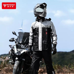 Bộ áo mưa cao cấp MOTOWOLF MDL0402B - Màu ghi phối đen