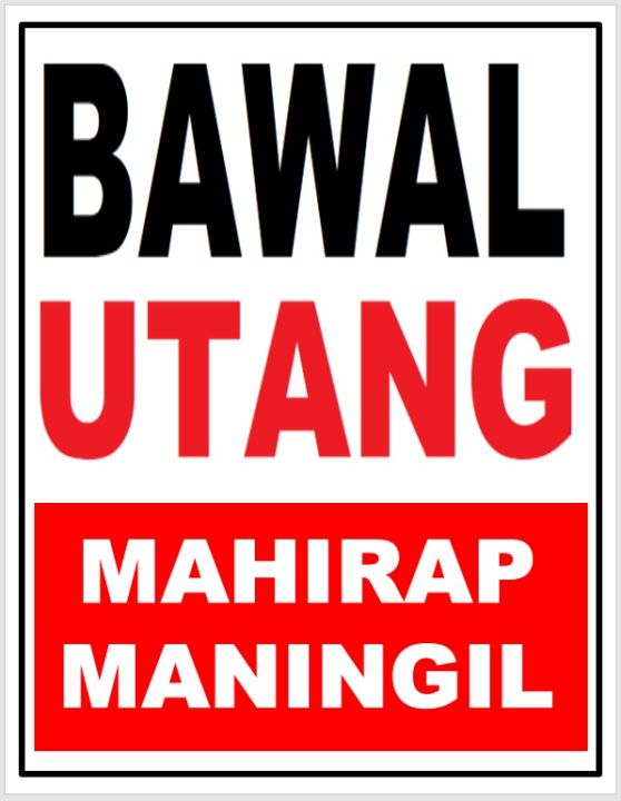 Laminated Signages | BAWAL UTANG | (8.5x11inches) | Lazada PH