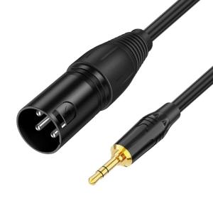 สาย3Pin 3.5มม. TRS To 3Pin สายอะแดปเตอร์ที่สมดุลสำหรับสายเคเบิลส่งสัญญาณที่ชัดเจน