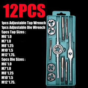 40pcs Tap Die Set M3-M12 Screw Thread Metric Taps Wrench Dies DIY Kit Wrench Screw Threading Hand Tools Alloy Metal With Case