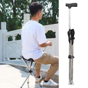 Multifunctional Walking Staffs Nonslip Grip Folding Seats Cushions Convertibles Hiking Stick Outdoor Essential