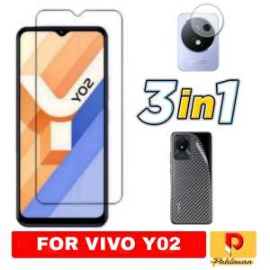 PROMO PAKET 3 IN 1 Tempered Glass VIVO Y02 / VIVO Y22 / Y22S 2022 Anti Gores Kaca Clear